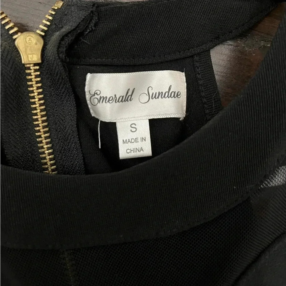 NWT Emerald Sundae Junior Size Small Semi Formal Short Black Dress NWT - Picture 4 of 8